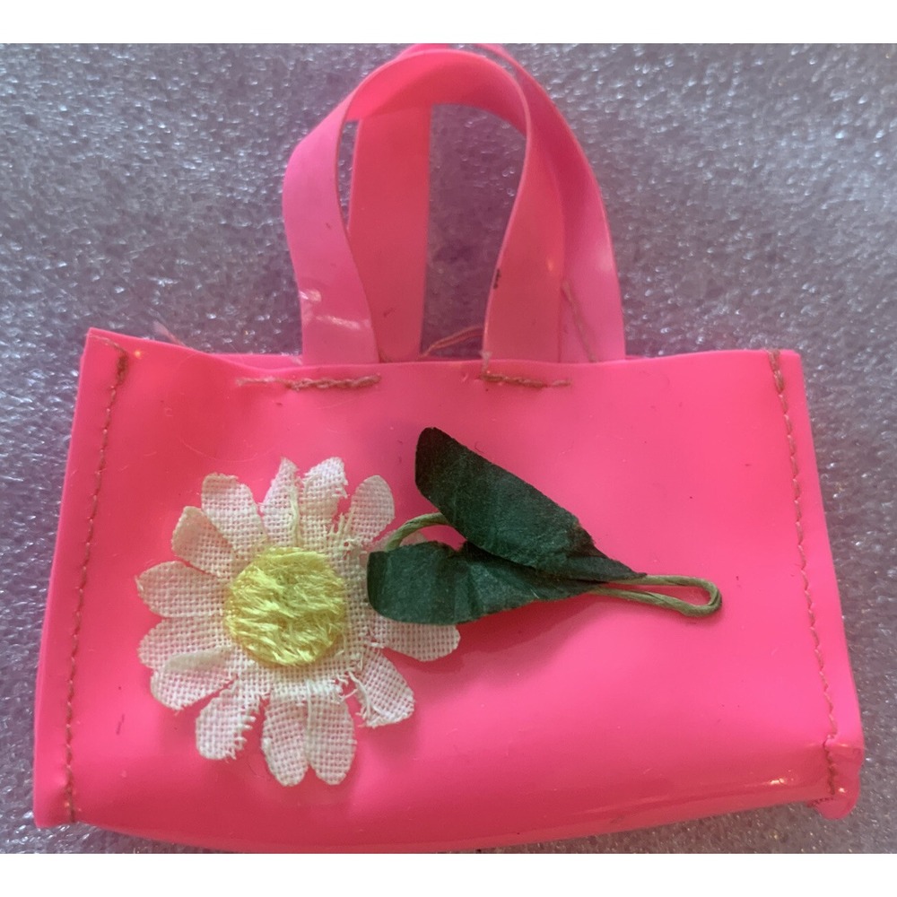 VINTAGE BARBIE FRANCIE SUN SPOTS CLOTHES #1277 FASHION PINK DAISY TOTE PURSE